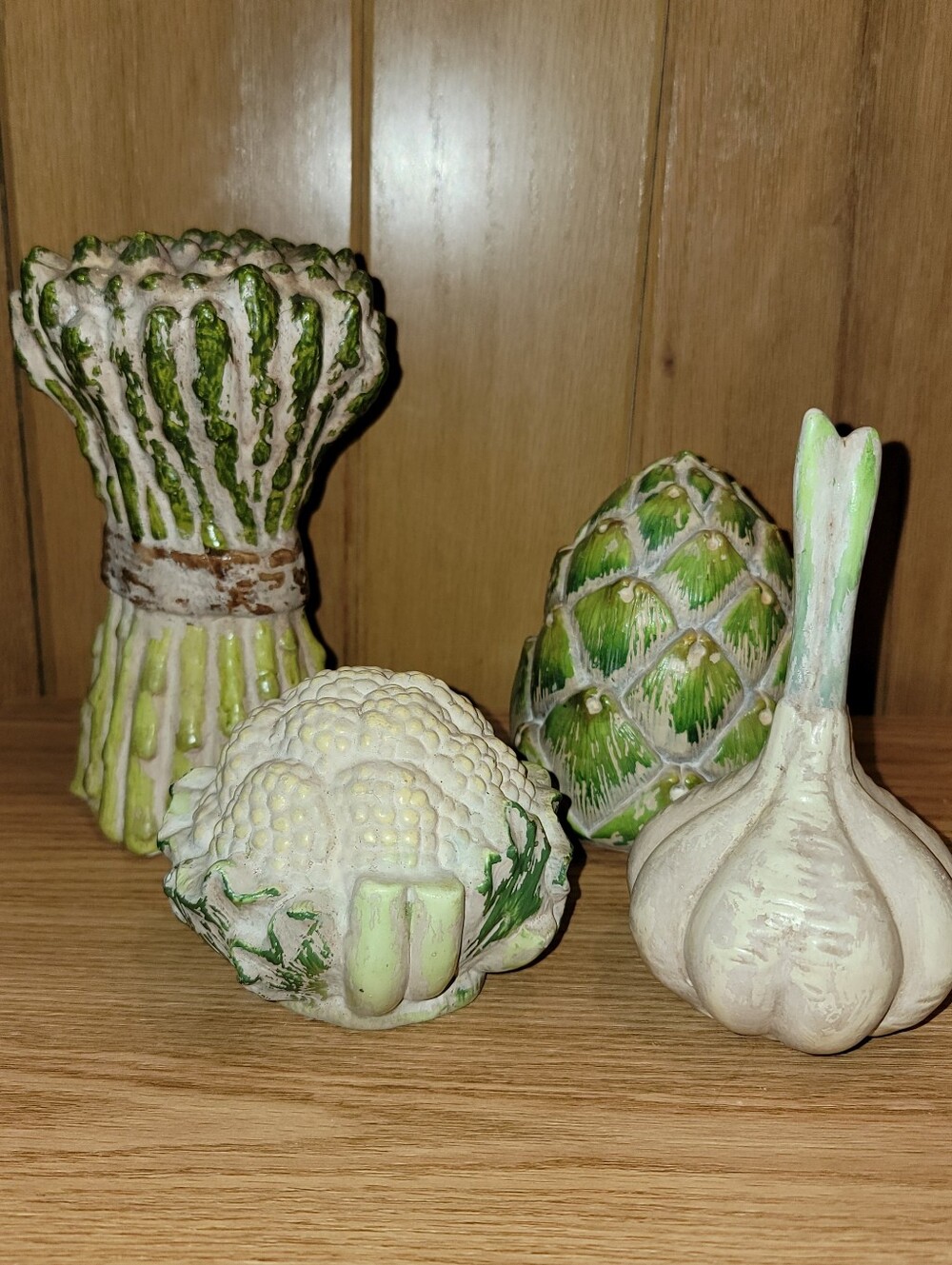 Vintage Large Ceramic Vegetables Asparagus Garlic Cauliflower Artichoke Kitchen